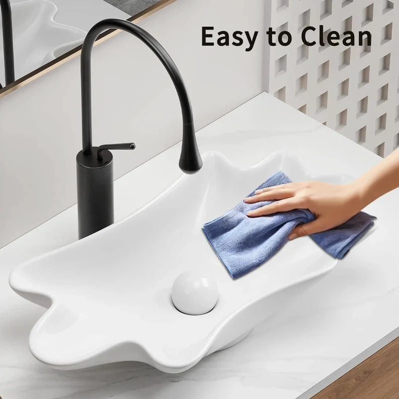 Solid Milk White Ceramic Vessel Sink With Sculpted Seashell Contour Above Counter Bathroom Basin Single Piece Decorative Vanity Bowl For Knockout Home Upgrade Vibes