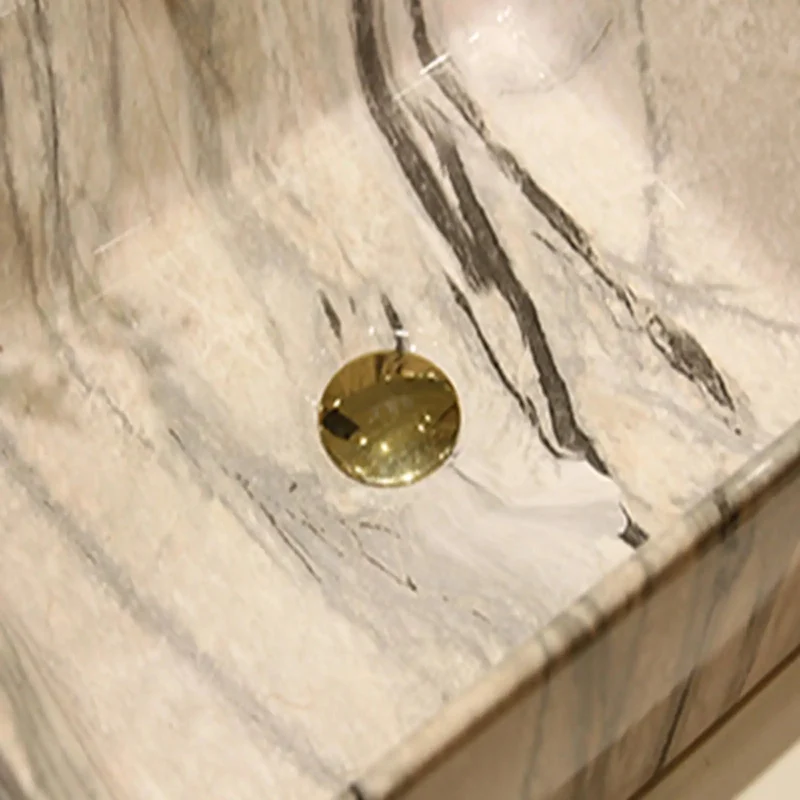 Professional Grade Rectangular Ceramic Vessel Sink With Slick Marble Veining And Complete Faucet Kit Hassle Free Countertop Setup For Show Stopping Bathroom Vanity