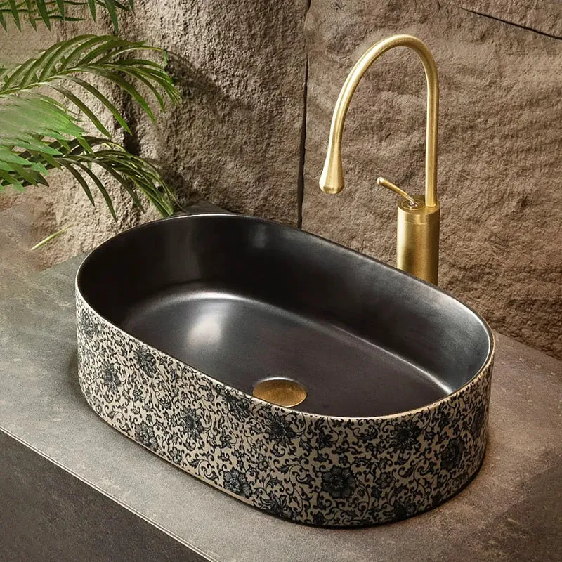 Badass Retro Ceramic Above Counter Vessel Sink With Hella Smooth Glazed Oval Bowl Perfect For Bathroom Vanity Upgrade That Brings Sweet Vintage Cool And Dime Quality Finish To Any Space