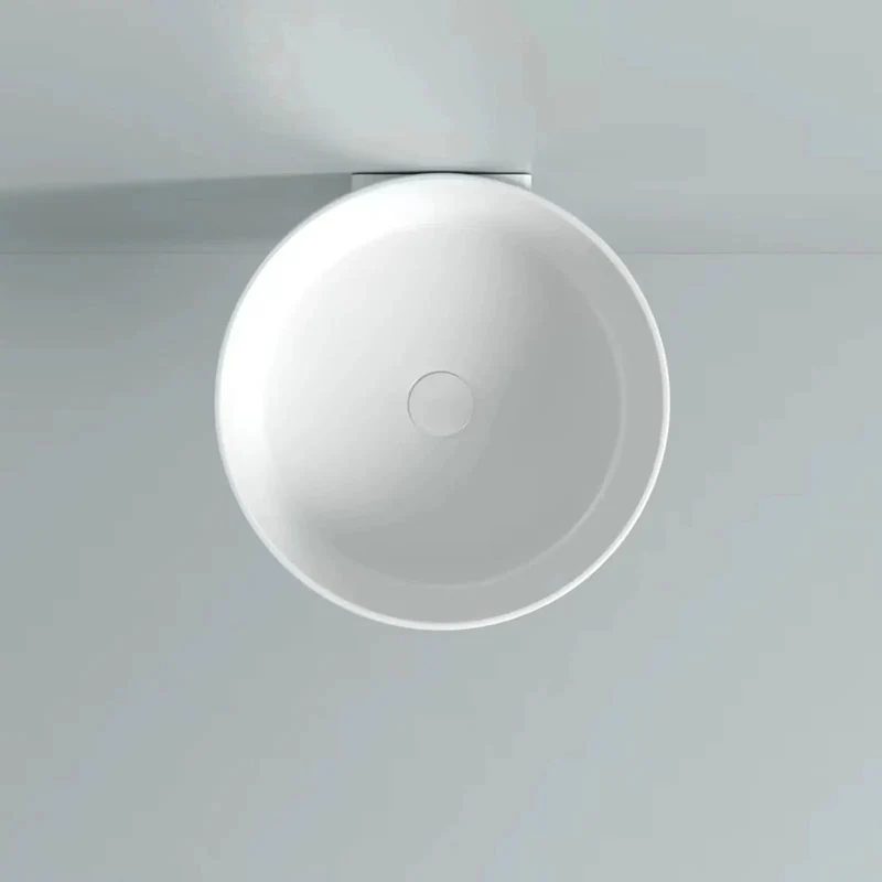 Sleek White Ceramic Vessel Sink For Wall Mounted Bathroom Setup Featuring No Sweat Installation And A Slick Modern Profile With Top Shelf Porcelain Finish That Gives Your Restroom A Major Glow Up Everyday