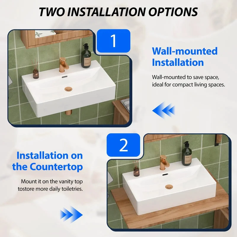 Slick White Rectangular Wall Mount Sink Game Changer For Tight Spaces Zero Fuss Installation Perfect For Rvs Apartments Guest Bathrooms And Powder Rooms Compact Space Saving Modern Wash Basin Refresh