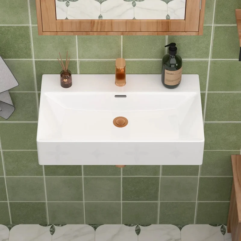Slick White Rectangular Wall Mount Sink Game Changer For Tight Spaces Zero Fuss Installation Perfect For Rvs Apartments Guest Bathrooms And Powder Rooms Compact Space Saving Modern Wash Basin Refresh