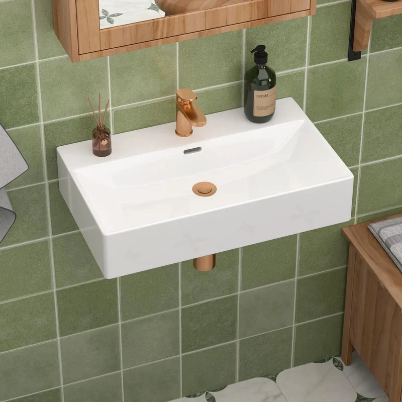 Slick White Rectangular Wall Mount Sink Game Changer For Tight Spaces Zero Fuss Installation Perfect For Rvs Apartments Guest Bathrooms And Powder Rooms Compact Space Saving Modern Wash Basin Refresh