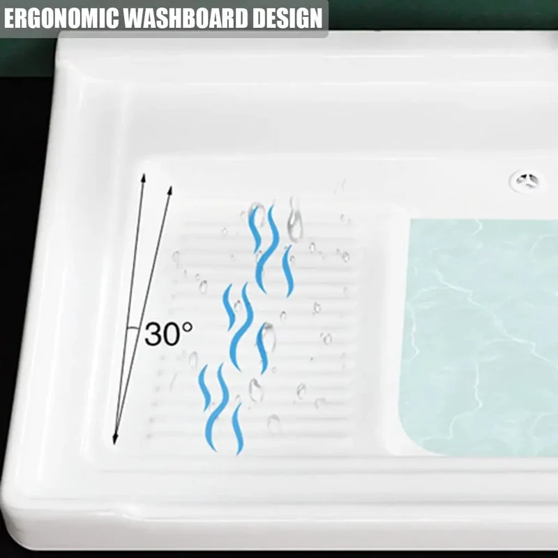 Heavy Duty Ceramic Laundry Sink With Faucet Trim Kit Square Vessel Basin Utility Washboard Balcony Room All In One Plumbing Bundle No Hassle Quick Install Now Available