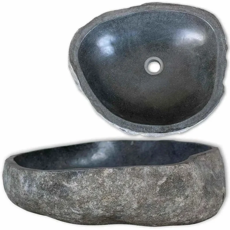 Real Deal River Stone Basin Oval Sink Top Tier Grey Countertop Bowl Built For Modern Vanities Featuring A Polished Finish That Guarantees Effortless Wiping And Absolutely No Stress Ever