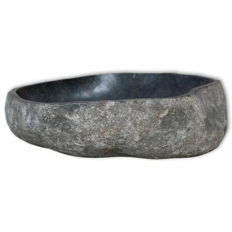 Real Deal River Stone Basin Oval Sink Top Tier Grey Countertop Bowl Built For Modern Vanities Featuring A Polished Finish That Guarantees Effortless Wiping And Absolutely No Stress Ever