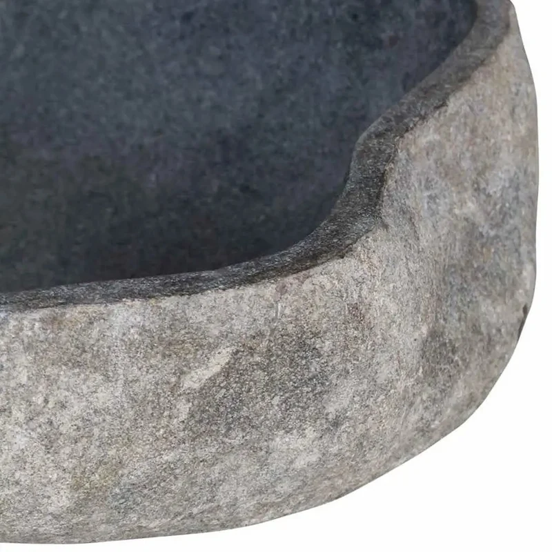 Real Deal River Stone Basin Oval Sink Top Tier Grey Countertop Bowl Built For Modern Vanities Featuring A Polished Finish That Guarantees Effortless Wiping And Absolutely No Stress Ever