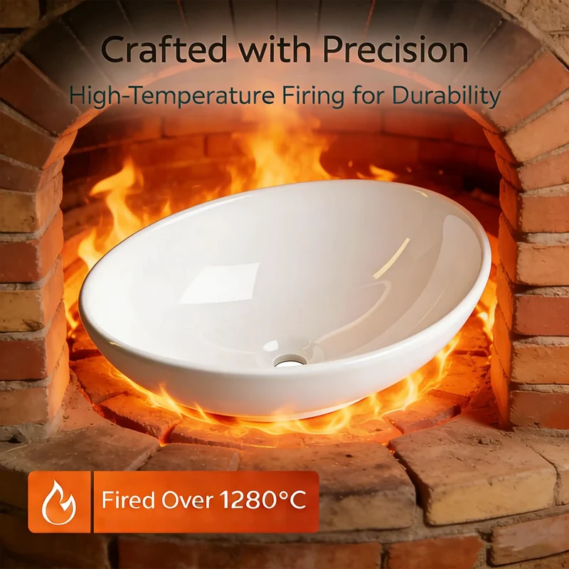 Compact Oval Ceramic Above Counter Sink For Small Bathrooms Boasting A Knockout Washing Bowl Sleek Glazed Finish And No Headache Installation That Slips Into Tight Vanities While Keeping Surfaces Slick And Spotless