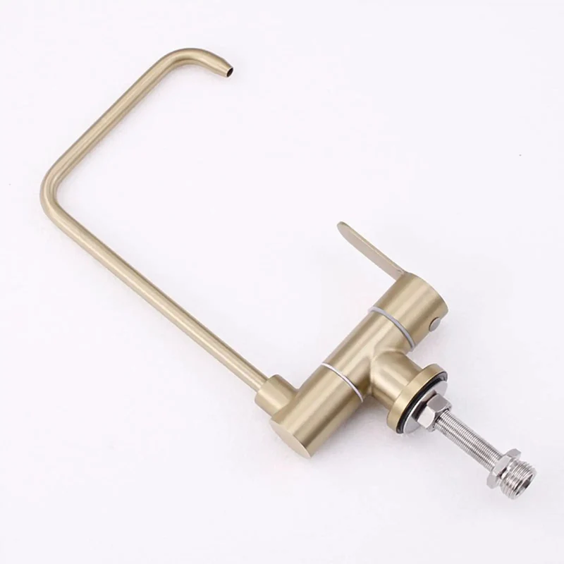 Slick Brushed Gold Drinking Faucet Featuring A Rad 360 Degree Swivel Spout For Easy Cold Water Access Made From Tough Corrosion Resistant Stainless Steel That Brings Kickin Style To Your Kitchen Sink With Big Vibe Upgrade For Daily Hydration Needs