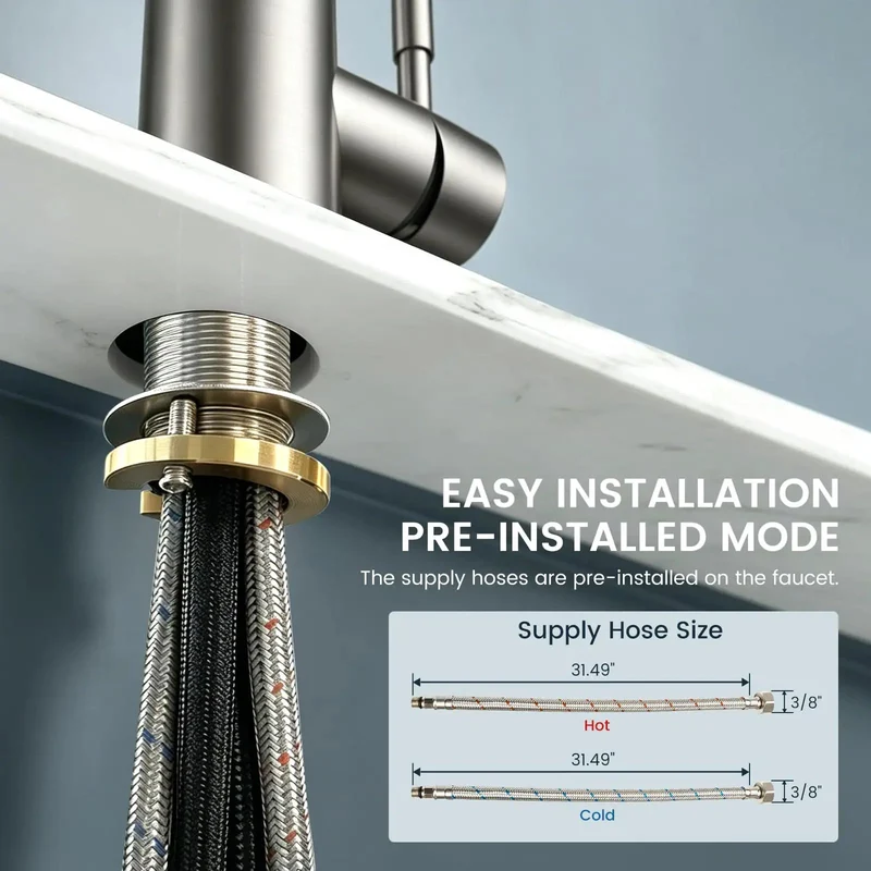 Brushed Nickel Kitchen Faucet With Pull Down Sprayer And 360 Swivel Spout Featuring A Smooth Operator Design That Eats Through Grease And Hard Water Buildup While Delivering Hella Strong Spray To Tackle Stubborn Stains