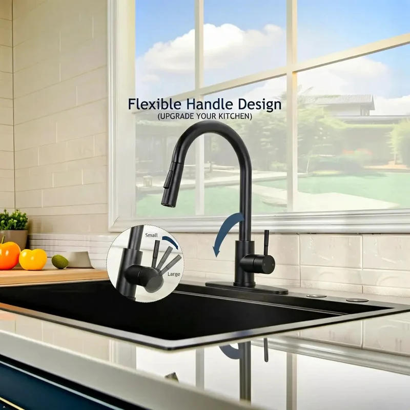 Badass Matte Black Kitchen Faucet With Pull Down Sprayer And High Arc Single Handle For Easy Sink Cleaning Plus Lead Free Stainless Steel Build That Seriously Outlasts The Competition