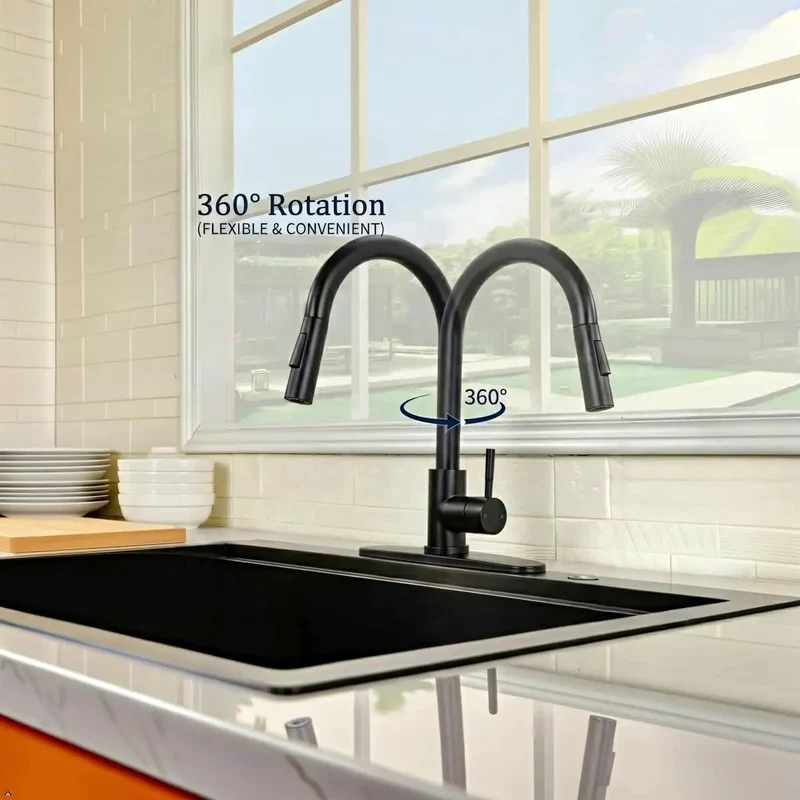 Badass Matte Black Kitchen Faucet With Pull Down Sprayer And High Arc Single Handle For Easy Sink Cleaning Plus Lead Free Stainless Steel Build That Seriously Outlasts The Competition
