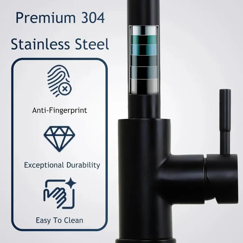 Badass Matte Black Kitchen Faucet With Pull Down Sprayer And High Arc Single Handle For Easy Sink Cleaning Plus Lead Free Stainless Steel Build That Seriously Outlasts The Competition