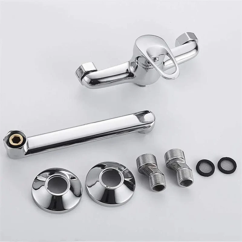 Top Tier Wall Mount Kitchen Faucet With Smooth Swivel Spout And Single Handle For Quick Hot Cold Water Adjustments And Splash Free Sink Scrubbing Plus Built Damn Tough One Piece Construction
