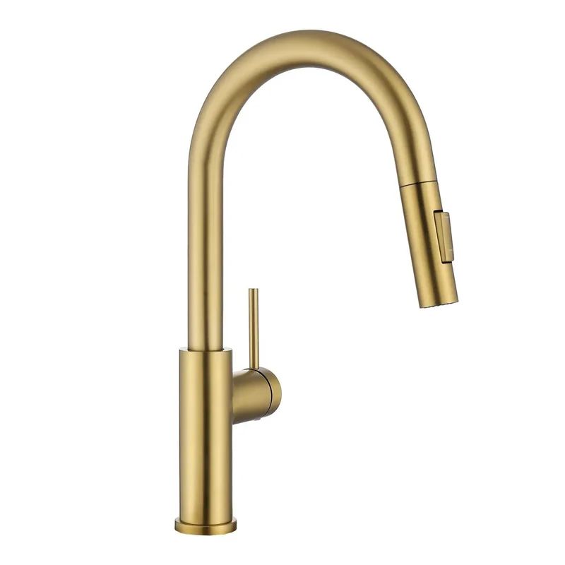 Game Changer Kitchen Sink Faucet With Slick Pull Down Sprayer In Vintage Brushed Gold And Heavy Duty 304 Steel, Easy Glide Rotation, Totally Built Different For A Stress Free Daily Grind