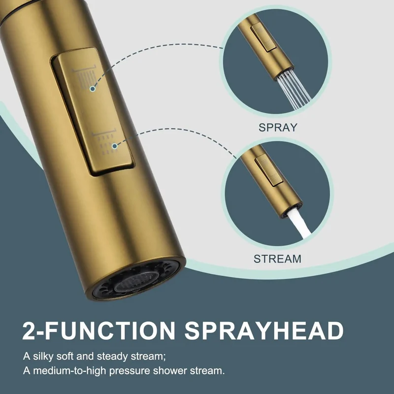 Game Changer Kitchen Sink Faucet With Slick Pull Down Sprayer In Vintage Brushed Gold And Heavy Duty 304 Steel, Easy Glide Rotation, Totally Built Different For A Stress Free Daily Grind