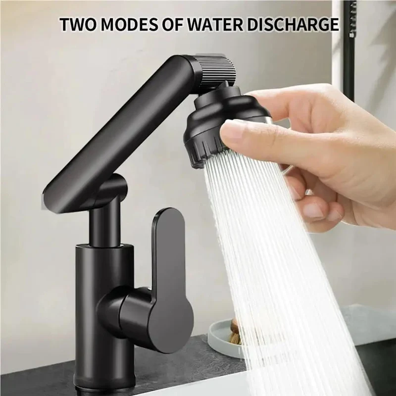 Built Like A Tank 360 Degree Swivel Kitchen Faucet With Robotic Arm High Swing Design Dual Mode Soft Bubble Shower Spray Single Handle Adjustable Temp Heavy Duty Matte Black Easy Clean For Home Sink