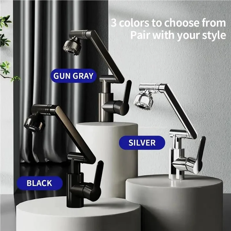 Built Like A Tank 360 Degree Swivel Kitchen Faucet With Robotic Arm High Swing Design Dual Mode Soft Bubble Shower Spray Single Handle Adjustable Temp Heavy Duty Matte Black Easy Clean For Home Sink