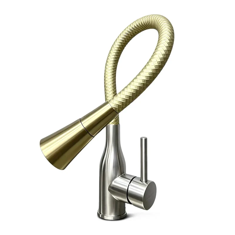 Heavy Duty 360 Swivel Kitchen Faucet With Slick Pull Down Design And Hella Durable Reinforced Silicone Hose Rock Solid Leak Proof Base For Sink Rv Laundry Outdoor In Top Shelf Gold Finish