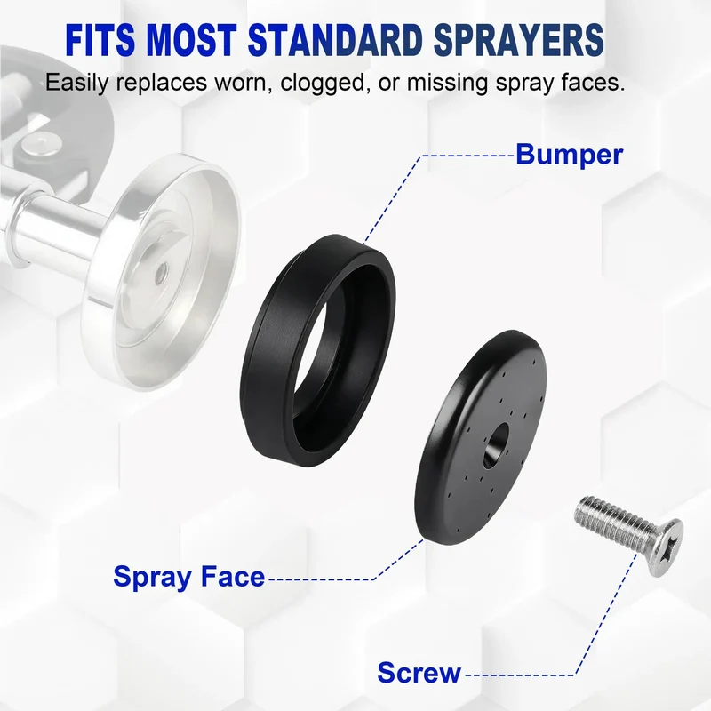 Pre Rinse Spray Valve Repair Kit For Commercial Kitchen Sink Faucets And Dish Sprayers Splash Face Bumper Screws Replacement In Black For No Fuss Hustle Ready Upgrades