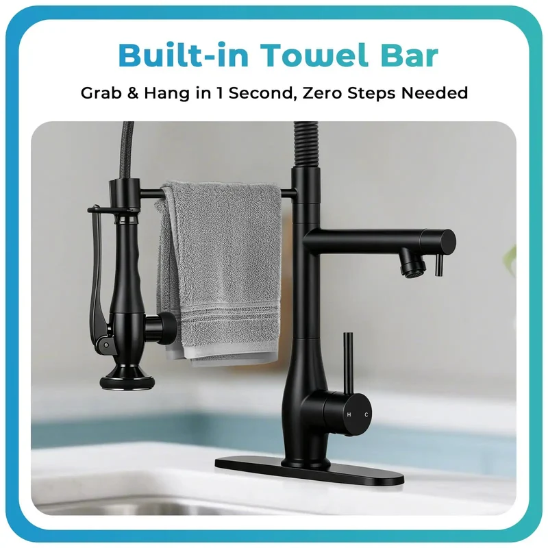 Top Tier Modern Dual Spray Kitchen Faucet With Pull Down Sprayer And Matte Black Finish Heavy Duty 304 Stainless Steel For High Pressure Rinse And Quick Fill Upgrade Your Kitchen Setup No Cap Premium And Rock Solid