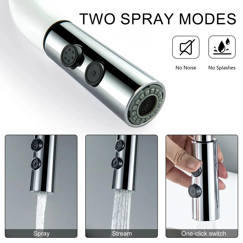 Slick White Utility Sink Faucet With Pull Down Sprayer Offering Smooth Swivel Reach And Kickass Dual Spray Modes A Hella Solid Setup Perfect For Laundry Rooms Or Garage Or Rv Installations Fits One Or Three Hole Bases Effortlessly