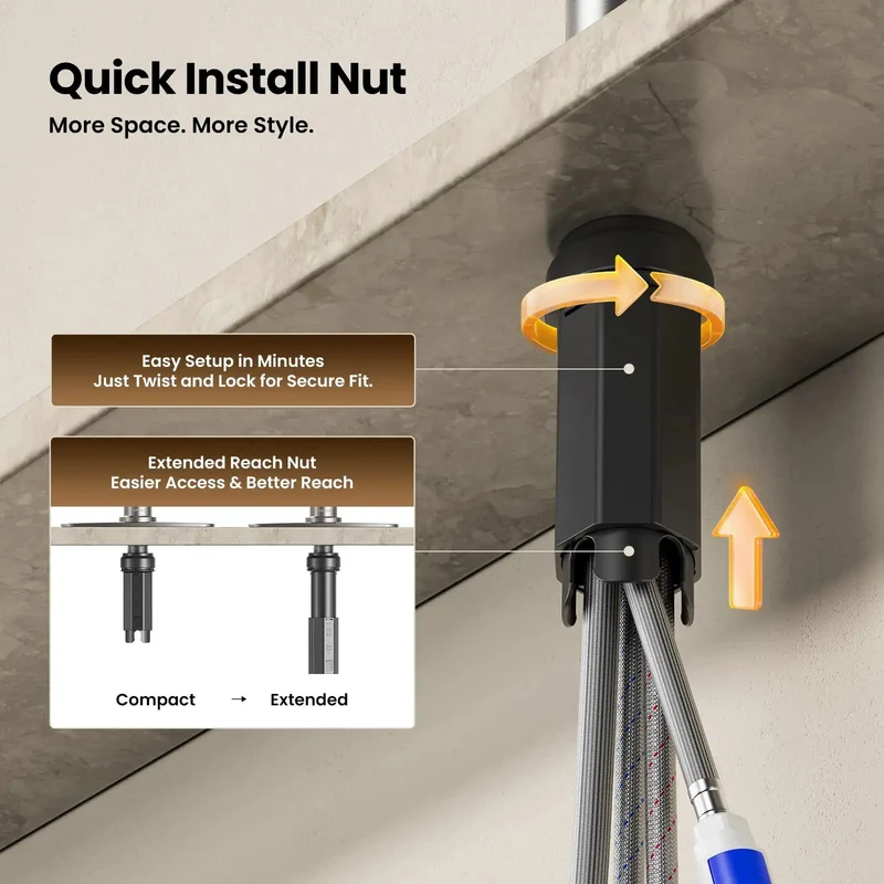Slick Brushed Nickel Kitchen Faucet With Pull Down Sprayer And Dual Spray Modes That Deliver No Sweat Operation Versus Tough Stain Blast Power For Every Home Kitchen Remodel Today