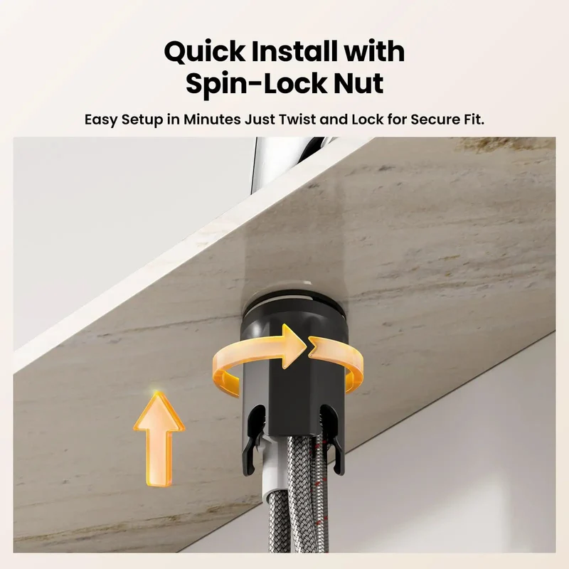 Built Tough Waterfall Kitchen Faucet With Dead Simple Pull Down Sprayer And Single Handle Chrome Finish For Zero Hassle Daily Sink Deep Cleaning Tasks