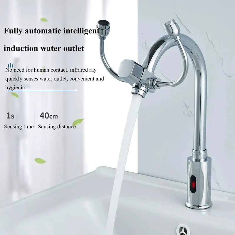 Hassle Free Touchless Induction Faucet With Integrated Eyewash And Rock Solid 360 Degree Rotating Spout For A Killer Hygiene Setup In Medical Labs And Hospital Washrooms Plus Industrial Warehouses