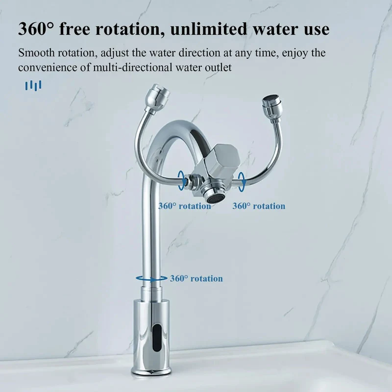 Hassle Free Touchless Induction Faucet With Integrated Eyewash And Rock Solid 360 Degree Rotating Spout For A Killer Hygiene Setup In Medical Labs And Hospital Washrooms Plus Industrial Warehouses