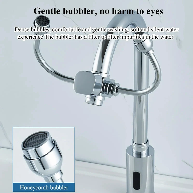 Hassle Free Touchless Induction Faucet With Integrated Eyewash And Rock Solid 360 Degree Rotating Spout For A Killer Hygiene Setup In Medical Labs And Hospital Washrooms Plus Industrial Warehouses