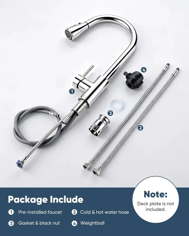 Heavy Duty High Arc Kitchen Faucet With Pull Down Sprayer Three Mode Single Handle Sink Faucet No Sweat Install Solid Stainless Steel Top Shelf Upgrade For Everyday Kitchen Tasks