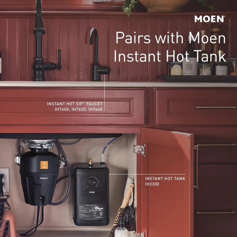 Instant Hot Kitchen Faucet Featuring Slick Spot Resist Stainless Finish And Insulated Spout Design For Hassle Free Hands Free Dispensing And Quick Kitchen Cleanup While Water Heater Tank Sold Separately