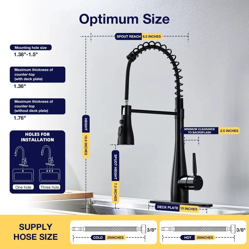 Top Tier Single Handle Kitchen Faucet With Pull Down Sprayer Matte Black Lead Free Stainless Steel For Farmhouse Laundry Rv Or Sink Delivering Slick 360 Swivel And Zero Drip Performance For Easy Daily Use