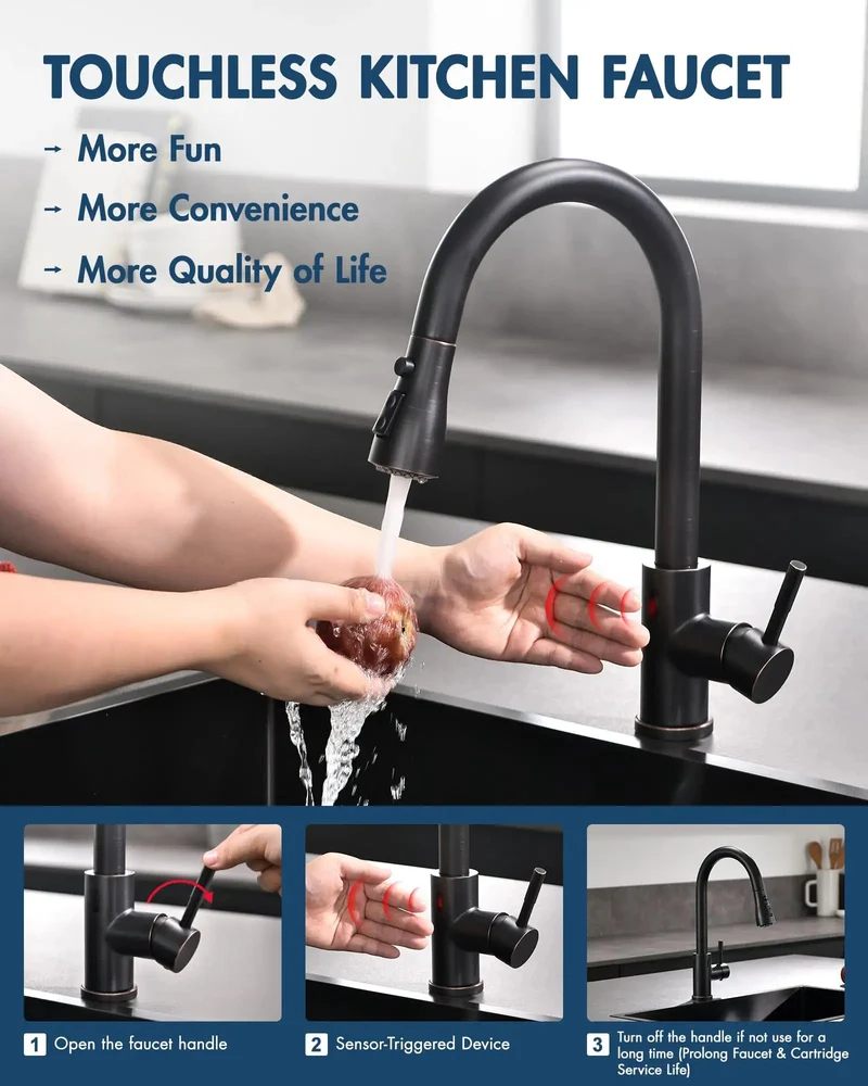 No Sweat Smart Touchless Kitchen Faucet With Pull Down Sprayer And Auto Timer Shut Off Serving Up Big Time Convenience For Busy Households That Demand Slick Operation Without Messy Compromise