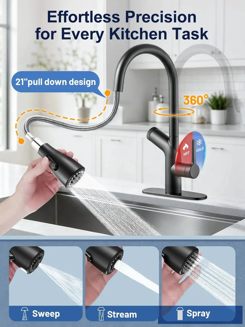 Top Shelf Matte Black Kitchen Faucet Featuring Pull Down Sprayer And Built In Activated Carbon Filter Giving You Hella Clean Drinking Water Every Single Day