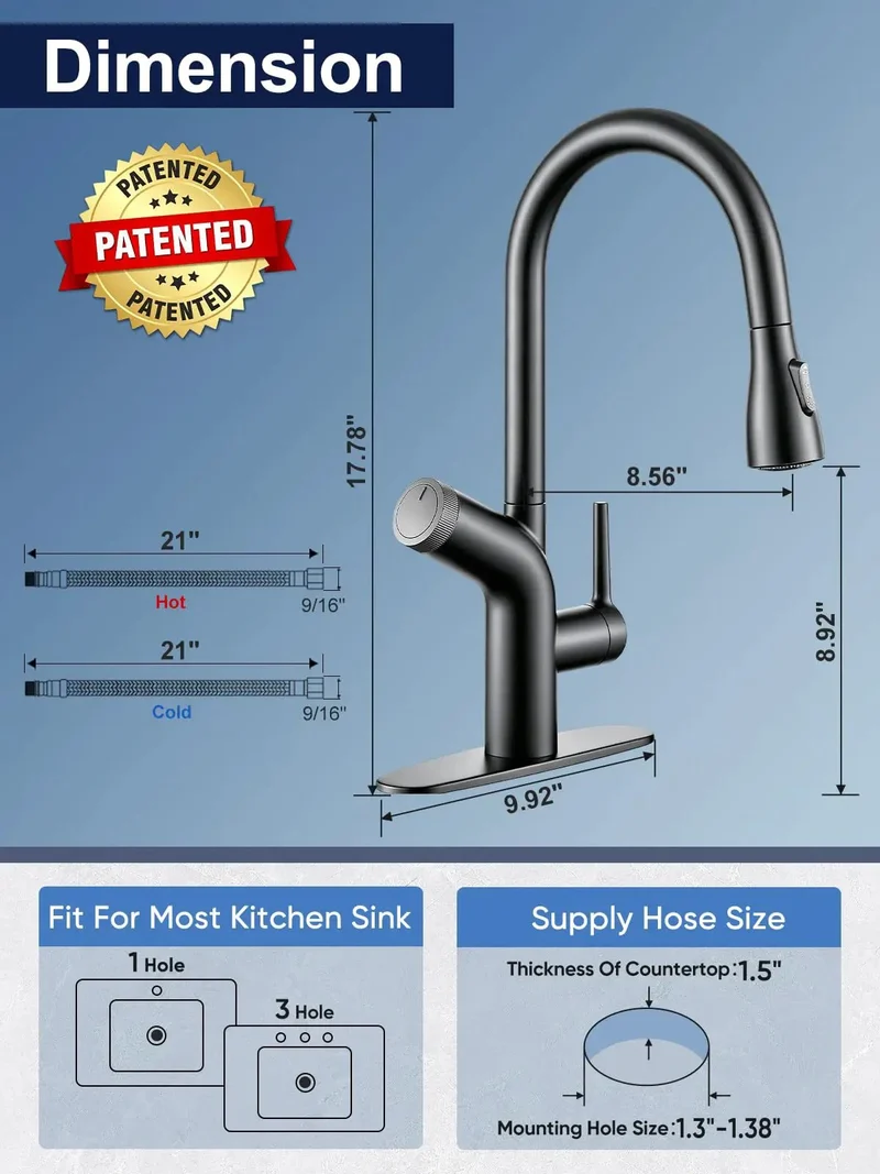 Top Shelf Matte Black Kitchen Faucet Featuring Pull Down Sprayer And Built In Activated Carbon Filter Giving You Hella Clean Drinking Water Every Single Day