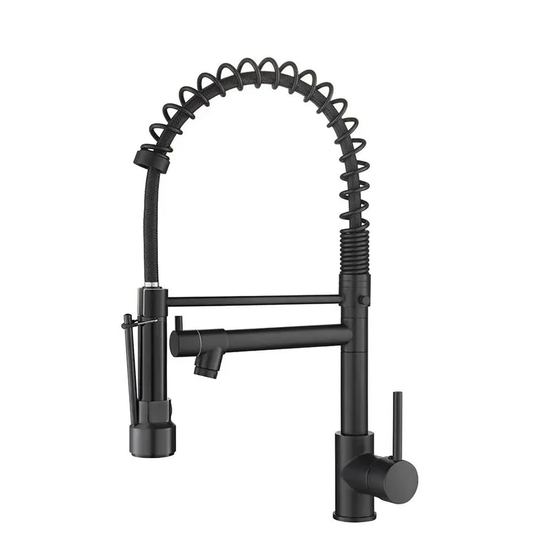 Badass Commercial Kitchen Faucet With Pull Down Sprayer Two Way Spray Toggle Matte Black Rustproof Stainless Steel High Arc Single Lever Handle Easy Install Sink Setup
