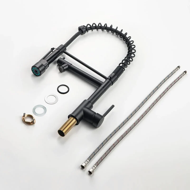 Badass Commercial Kitchen Faucet With Pull Down Sprayer Two Way Spray Toggle Matte Black Rustproof Stainless Steel High Arc Single Lever Handle Easy Install Sink Setup