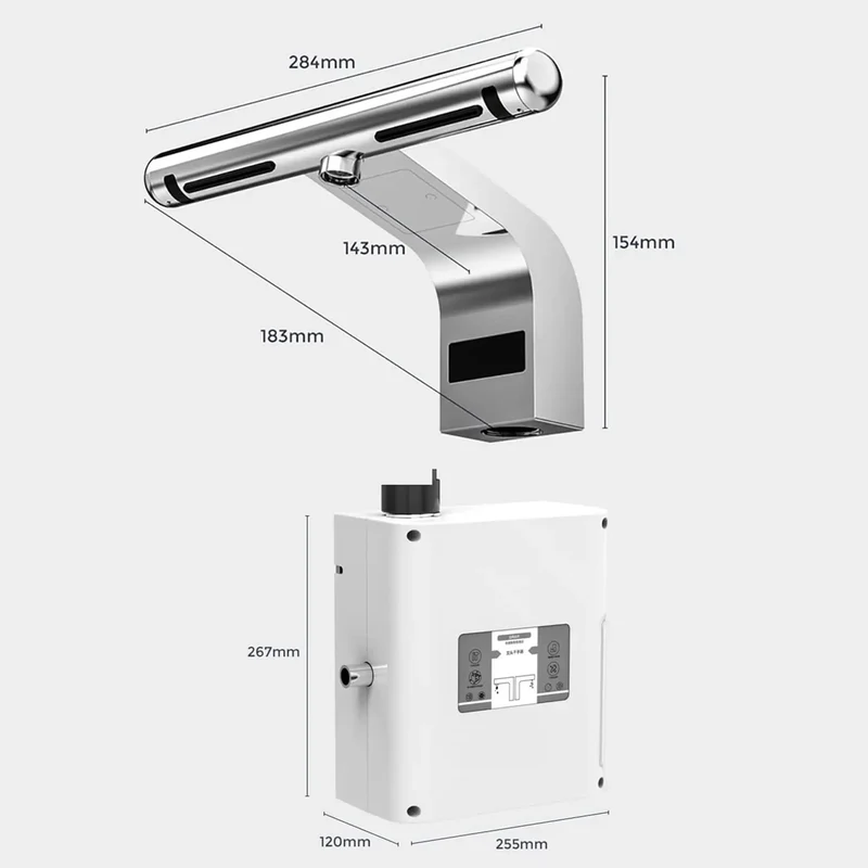 Sleek 1150W Two In One Hand Dryer Smart Sensor Faucet With Auto Heat And Cool Quick Dry Induction Basin Tap For Commercial Baths Straight Up Saves Real Space