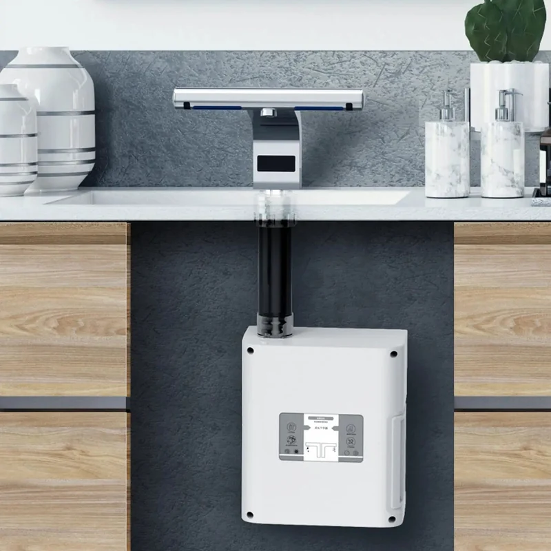 Sleek 1150W Two In One Hand Dryer Smart Sensor Faucet With Auto Heat And Cool Quick Dry Induction Basin Tap For Commercial Baths Straight Up Saves Real Space