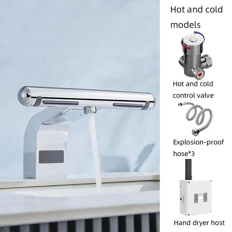 Heavy Duty Automatic Hand Dryer With Motion Sensor And Top Tier Filtration That Blasts Hot Or Cold Jet Air For Lightning Quick Wash And Go Sessions Across Commercial Venues And Home Powder Rooms
