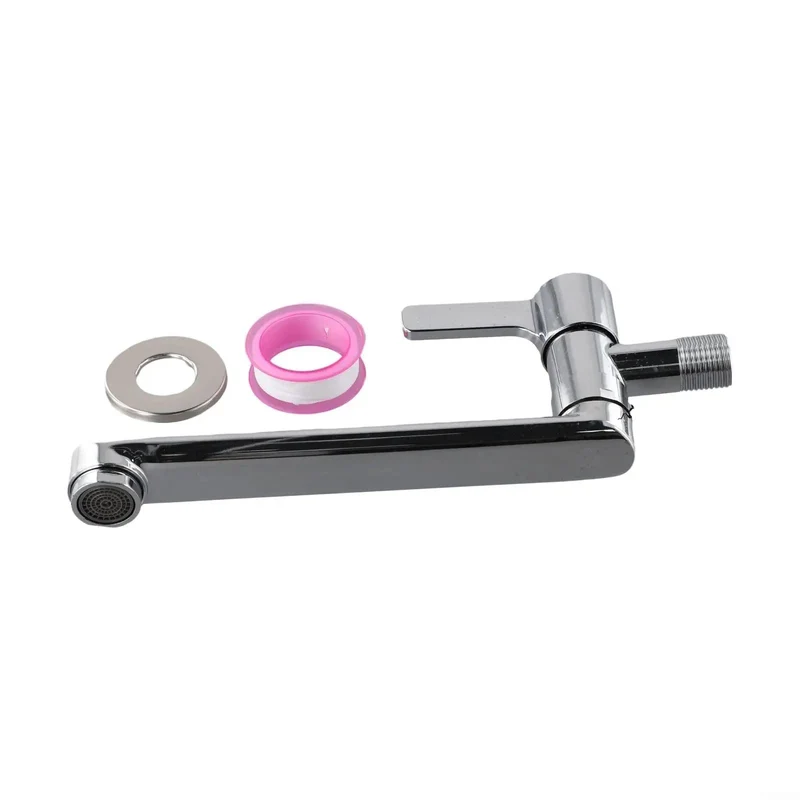 Wall Mount Kitchen Faucet With Cold Water Only Flow, Beefy 304 Stainless Steel Construction, Silky Smooth Swivel Action, Fast Setup For Mop Basins And Utility Sinks Without The Fuss