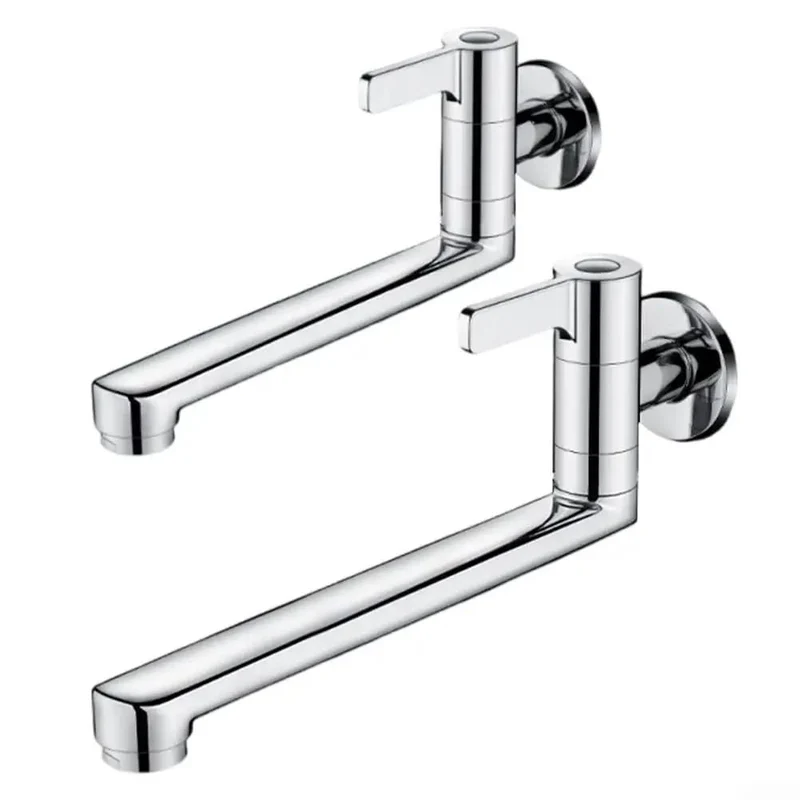 Wall Mount Kitchen Faucet With Cold Water Only Flow, Beefy 304 Stainless Steel Construction, Silky Smooth Swivel Action, Fast Setup For Mop Basins And Utility Sinks Without The Fuss
