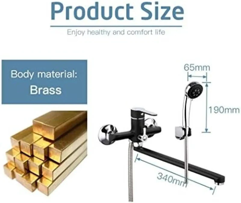 Rock Solid Brass Kitchen Faucet Slick Matte Black Tall 340 Mm Spout Corrosion Resistant Heavy Duty Easy Install High Arc Hot Cold Sink Mixer Top Shelf.