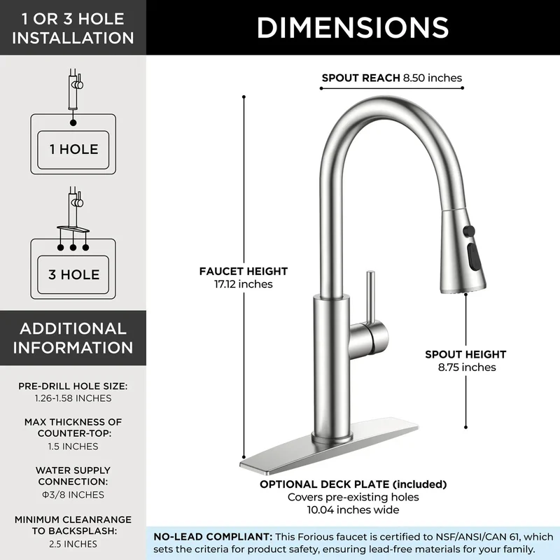 Top Tier High Arch Kitchen Sink Faucet Featuring A Smooth Pull Down Spray Head Finished In Scratch Resistant Brushed Nickel For Big Time Workspace Freedom And Rock Solid Everyday Performance