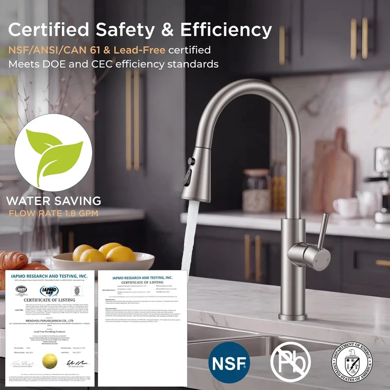 Top Tier High Arch Kitchen Sink Faucet Featuring A Smooth Pull Down Spray Head Finished In Scratch Resistant Brushed Nickel For Big Time Workspace Freedom And Rock Solid Everyday Performance