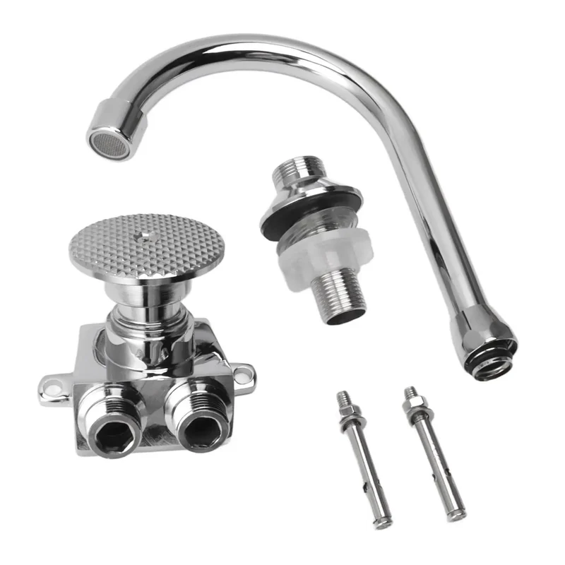 Top Shelf Copper Foot Operated Kitchen Faucet With Hands Free Control Valve Built For Zero Hassle Water Management And Quick Flow Access Daily