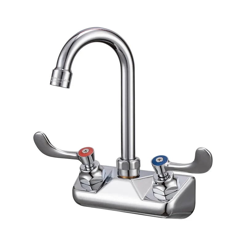 Heavy Duty Brass Wall Mount Kitchen Faucet With A Sleek 3.5 Inch Gooseneck Spout For Zero Sweat Installations And Rock Solid Performance That Really Makes Your Kitchen Pop