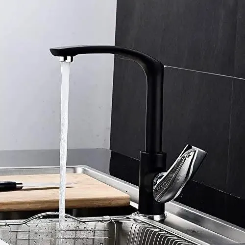 Heavy Duty Swivel Kitchen Faucet With Single Handle Copper Bibcock Tap For Hot And Cold Water In Slick Red Or Matte Black Sink Mixer Built Tough For The Daily Grind In Your Modern Kitchen Setup